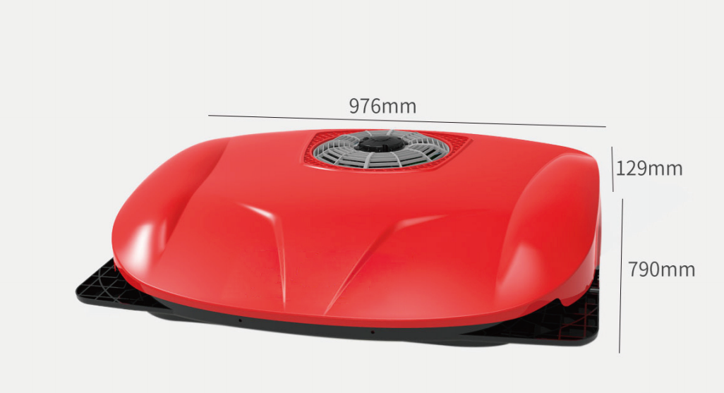 12V 1800W Low Profile Truck AC / 24V 2100W Low Profile Truck AC Model Ferrari Style (976 × 790 × 129 mm) - Model Ferrari Style - Front