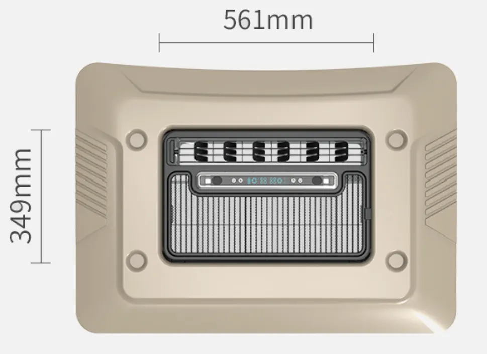 12V 2000W Low Profile RV AC /24V 2400W Low Profile RV AC (976 × 792 × 129 mm) - Model S-3000 - Bottom